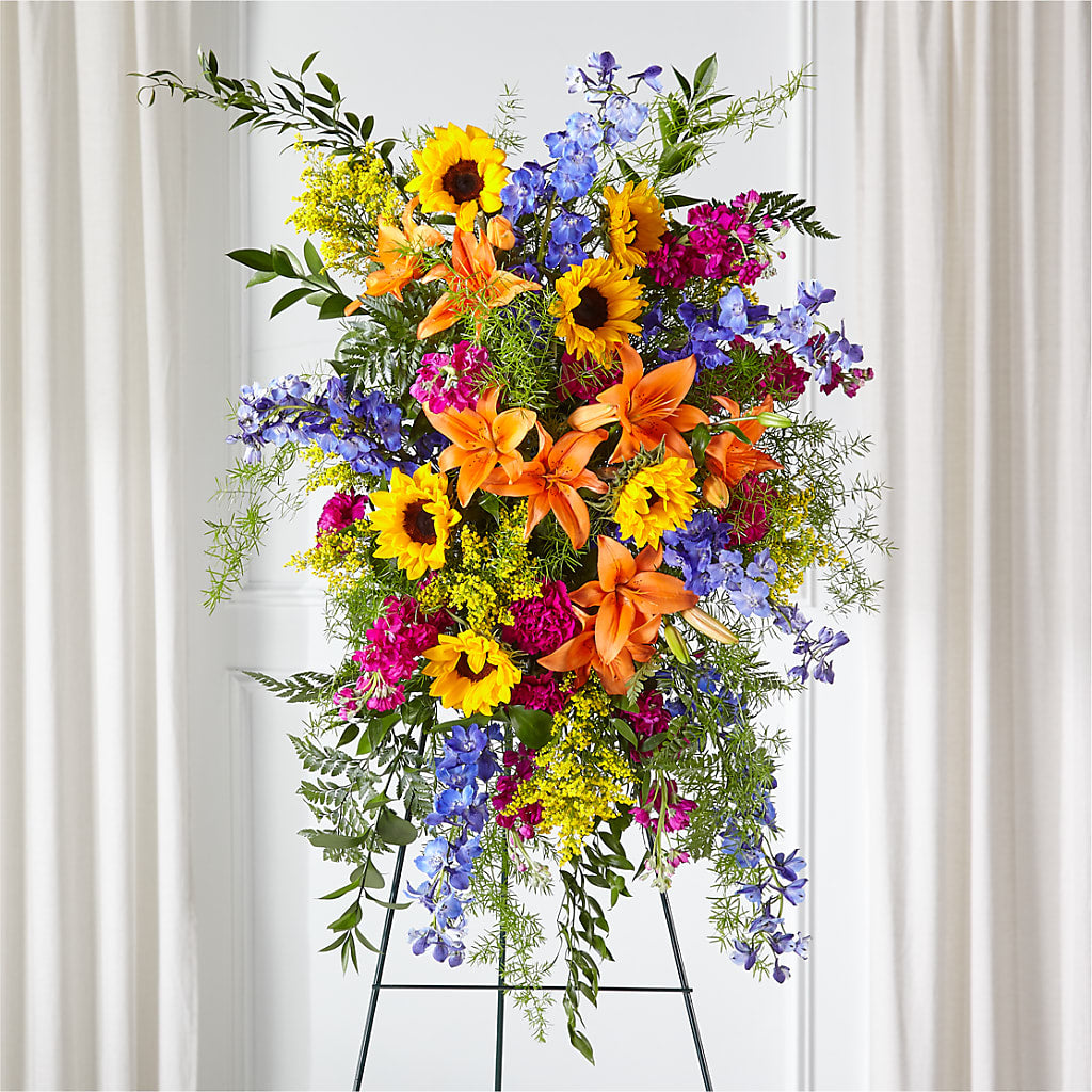 Sunlit Memories Standing Spray (Standard) – Jerome Florist, Bronx NY