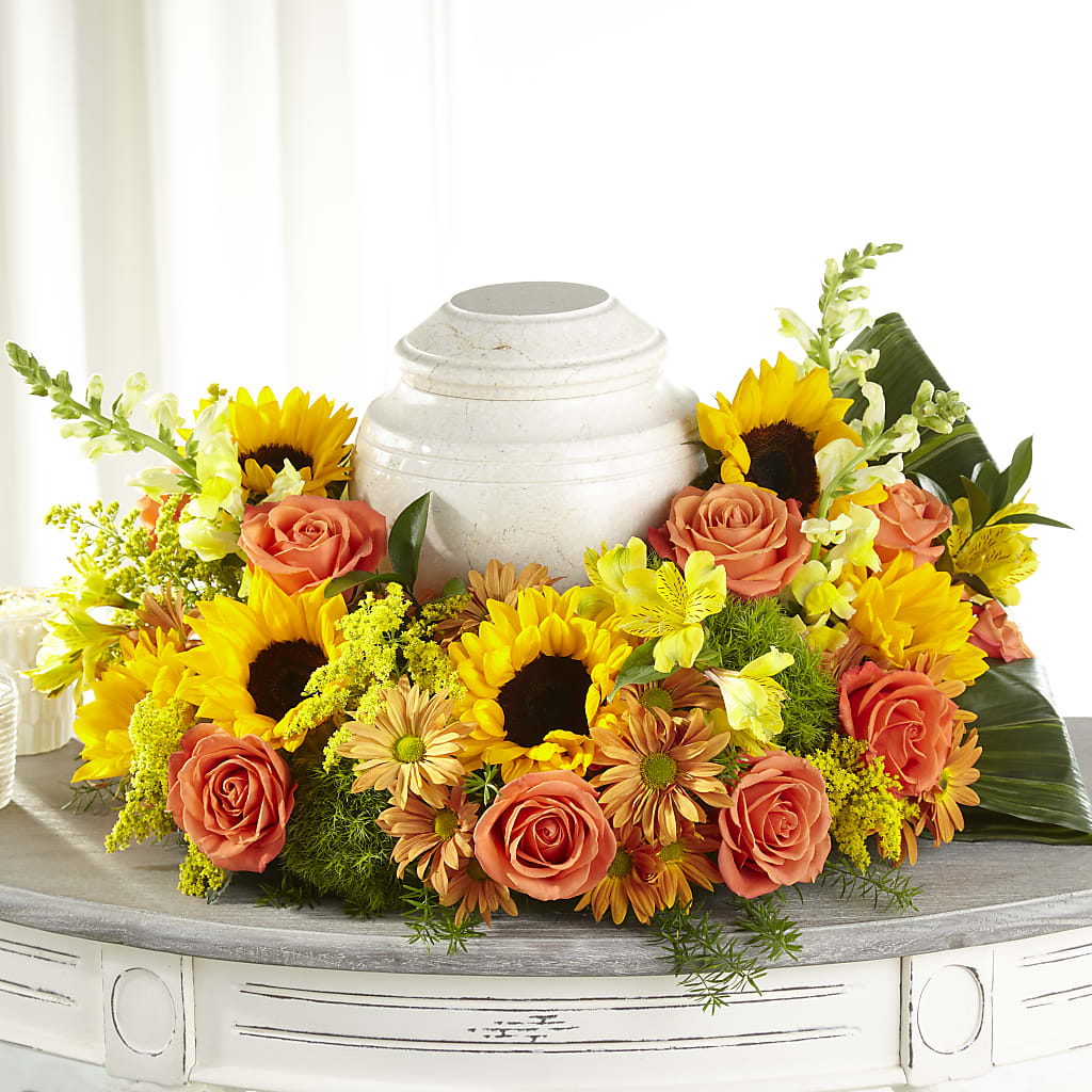 Faithful Sunflower Cremation Adornment – Jerome Florist, Bronx NY