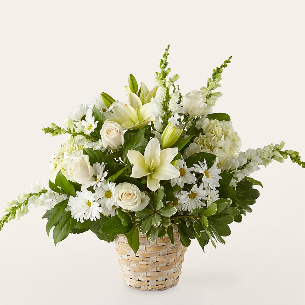 Ivory Elegance Floral Basket – Jerome Florist, Bronx NY