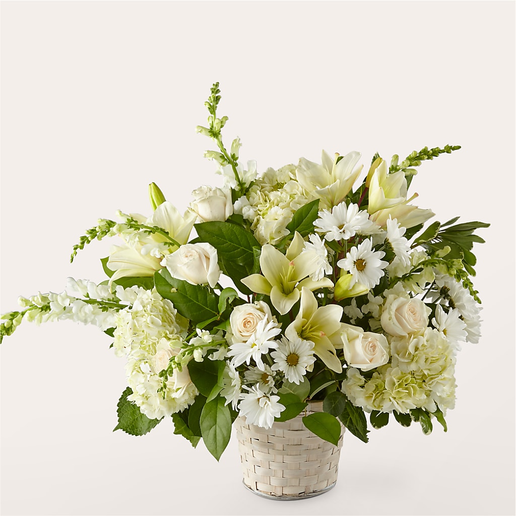 Ivory Elegance Floral Basket – Jerome Florist, Bronx NY