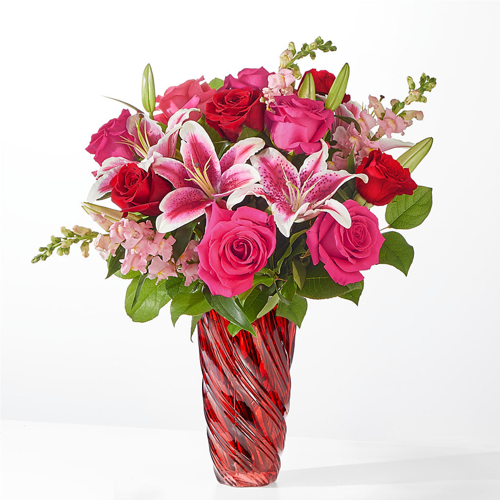 Always You Bouquet with Luxe Swirl Vase – Jerome Florist, Bronx NY