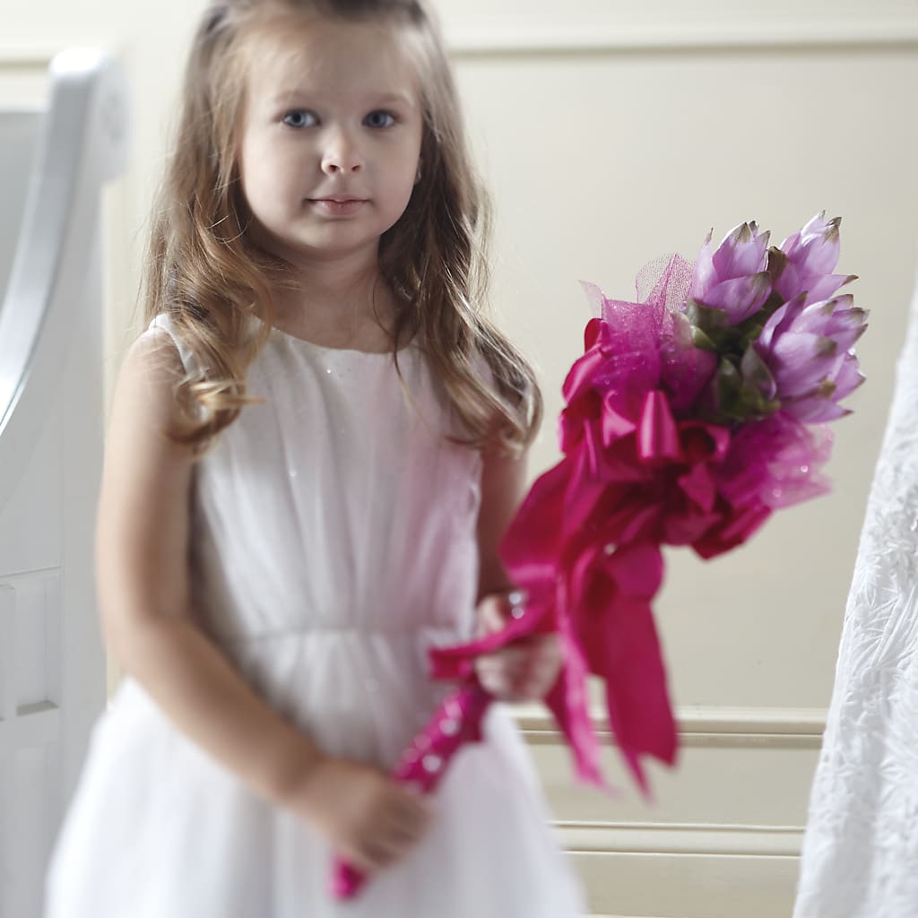 Sparkle Pink Flower Girl Bouquet – Jerome Florist, Bronx NY