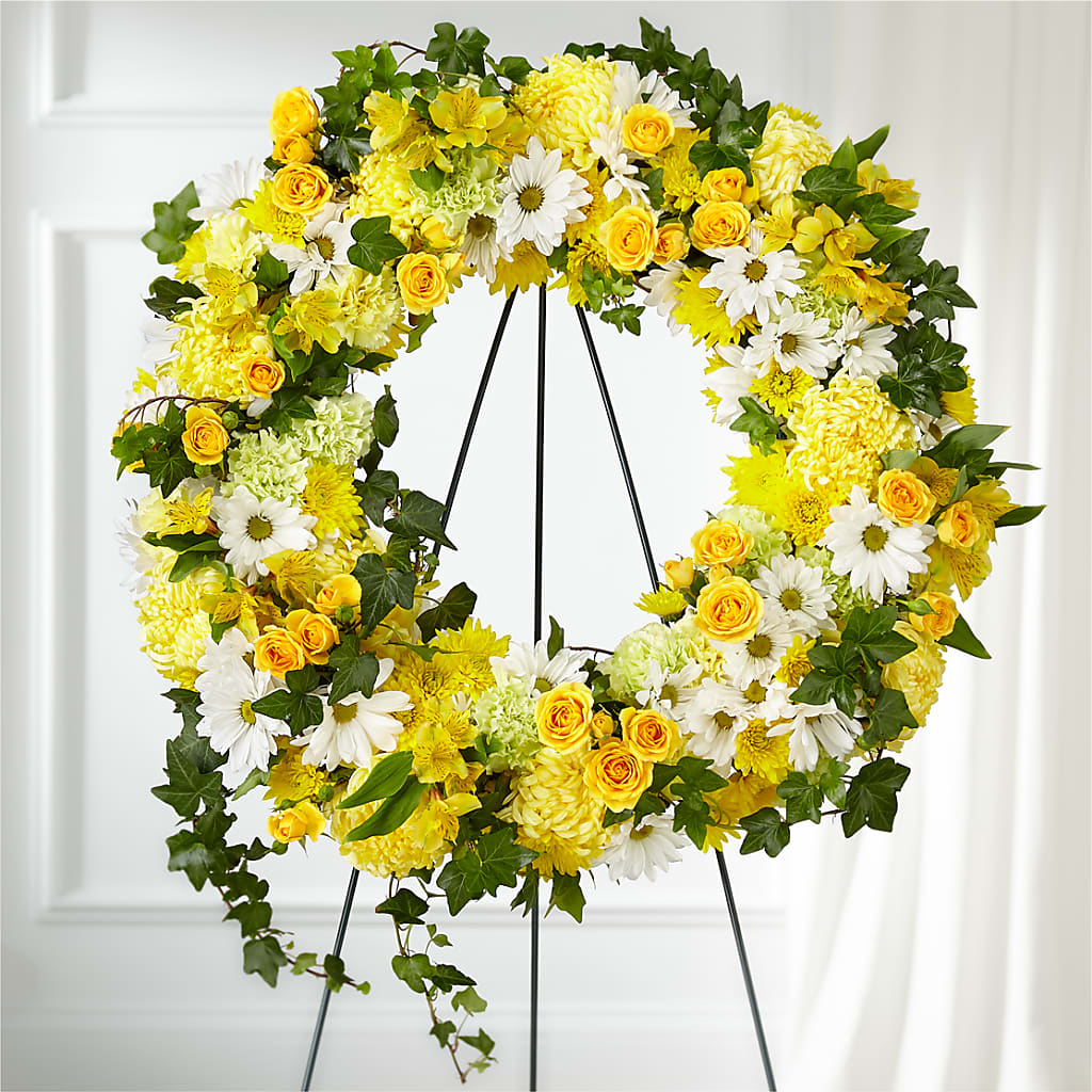Golden Remembrance Wreath –  Jerome Florist, Bronx NY