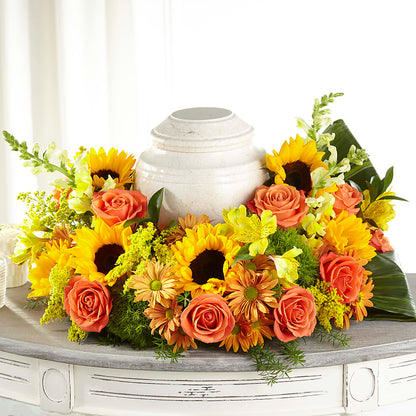 Faithful Sunflower Cremation Adornment –  Jerome Florist, Bronx NY