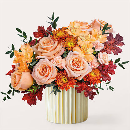 Spiced Latte Bouquet with Ivory Vase –  Jerome Florist, Bronx NY