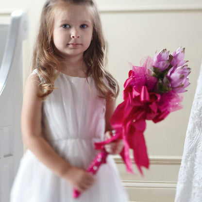 Sparkle Pink Flower Girl Bouquet –  Jerome Florist, Bronx NY