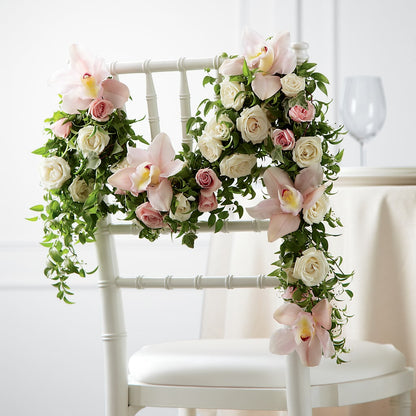 Orchid Rose Chair Décor –  Jerome Florist, Bronx NY